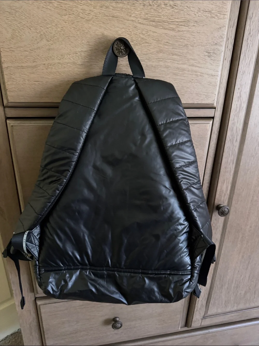 PINK Victoria's Secret Black Quilted Puffer Backpack